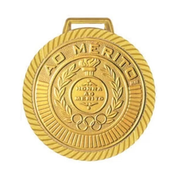 Kit com 12 Medalhas Rema Honra Ao Mérito 60mm com Fita Ouro 4460 - Imagem 2
