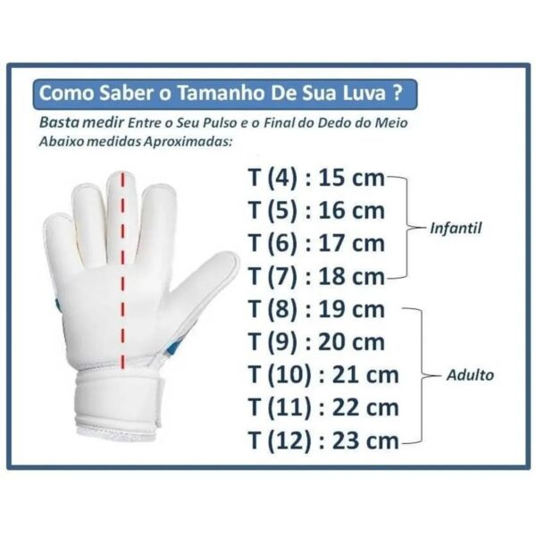 Luva de Goleiro Scalibu Futebol de Campo Standart Infantil - Imagem 5