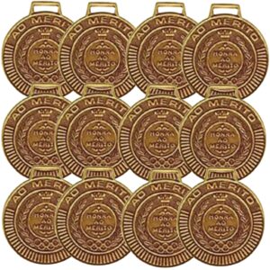 Kit com 30 Medalhas Rema Honra Ao Mérito 50mm Com Fita Bronze 4450
