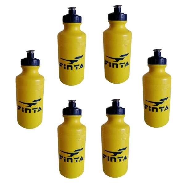 Kit Cesta C/6 Squeeze Plástica Finta 500ml Amarelo + Suporte Finta Vermelho - Imagem 2