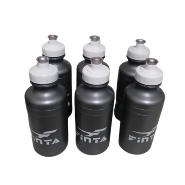 Kit Cesta C/6 Squeeze Plástica Finta 500ml Cinza + Suporte Finta Vermelho - Imagem 2