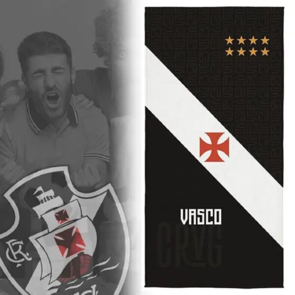 Toalha Banho Lepper Aveludada Transfer Vasco 70 cm x 1,40 m - Imagem 3